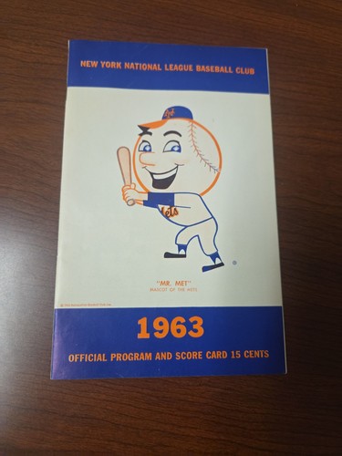 1963 mets program scorecard - 1963,