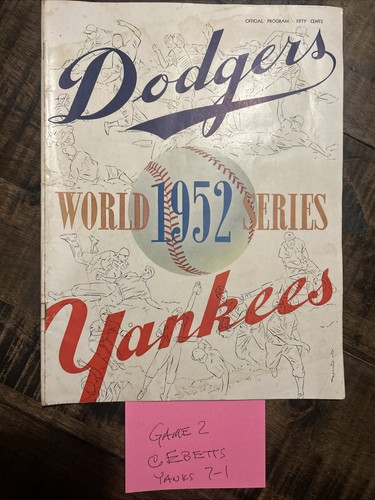 1952 world series program - 1952,