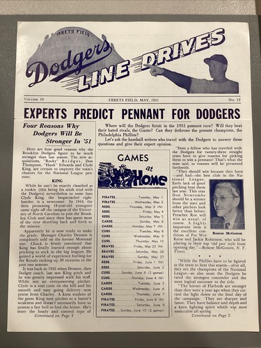 1951 may brooklyn dodgers line - 1951,