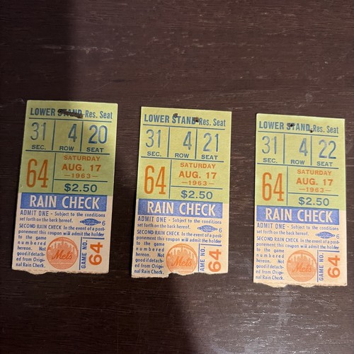 Ticket stubs for mets - 3,